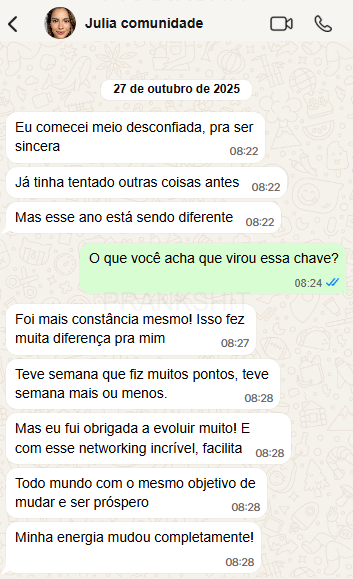 Conversa WhatsApp - Julia comunidade